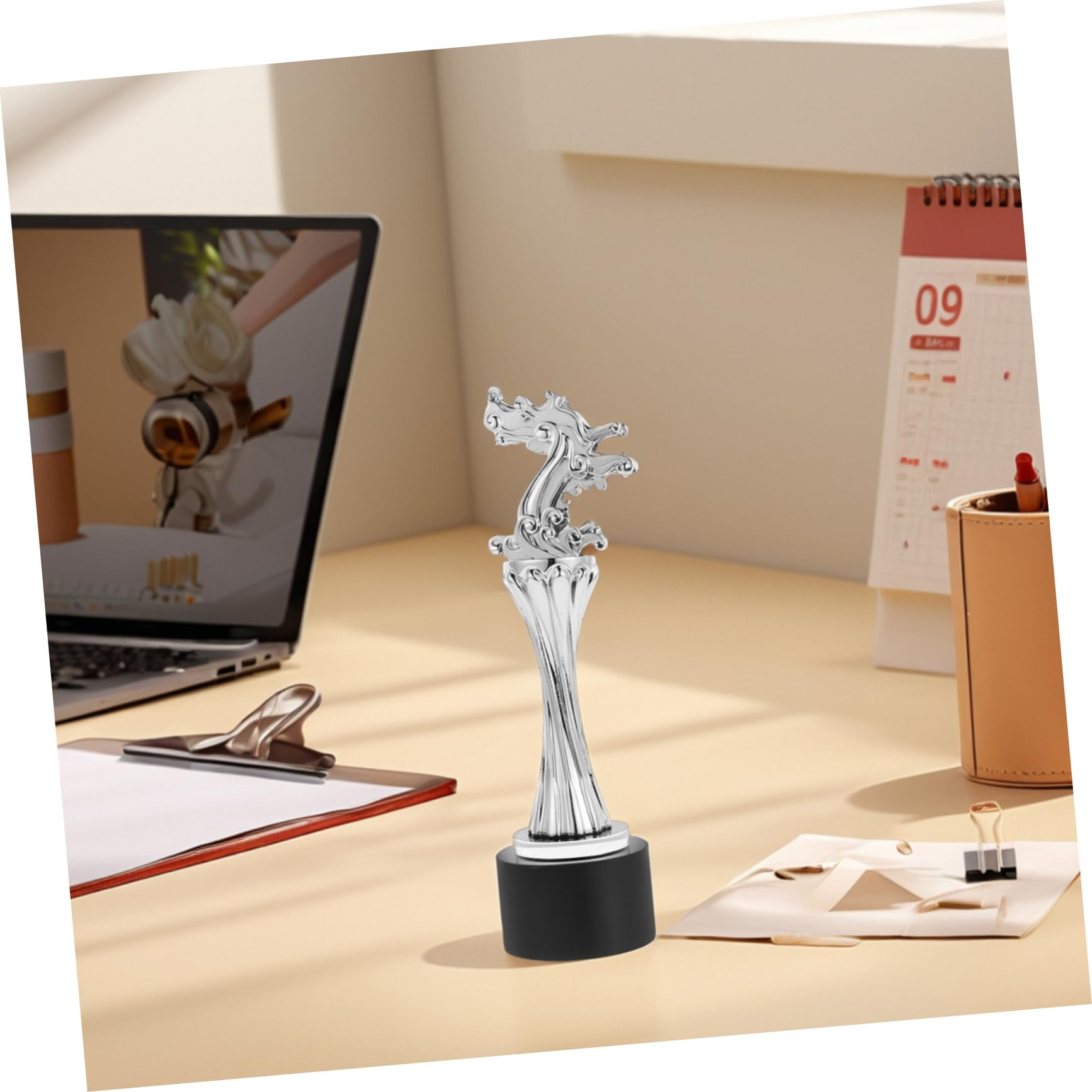 UKCOCO Della Barca del Drago Premio per La Scuola Decorazione del della Cerimonia Puntello a Forma Creativa di Grandi Dimensioni Argento Cristallo