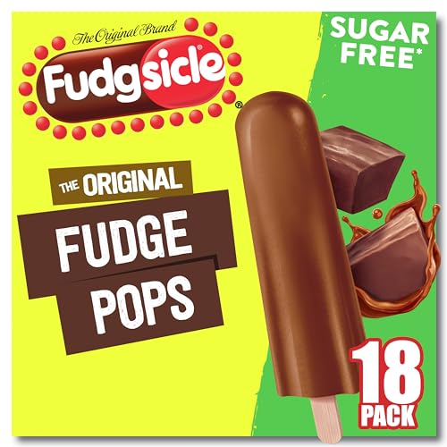 Popsicle Fudgsicle Original Fudge Pops No Sugar Added 18 Count For a Frozen Chocolate Dessert Frozen Dairy Dessert Pops With Only 40 Calories 29.7 oz