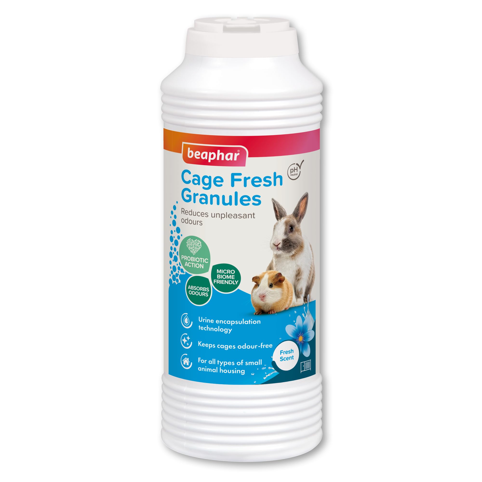 Beaphar - Cage Fresh Granules - For Animal Cages, Hutches & Litter Trays – Keeps Cages Fresher for Longer – Traps & Destroys Odours With Urine Encapsulation Probiotic Technology – Fresh Scent – 600g