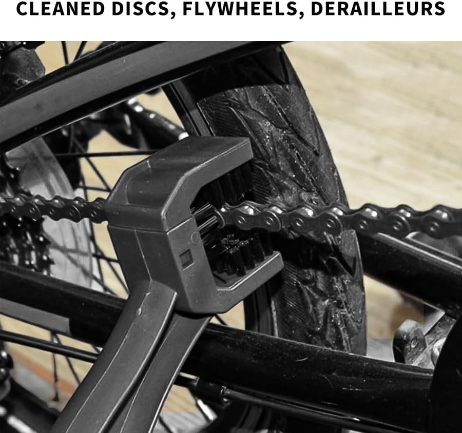 Miniatura 5 de Limpiador de cadena de motocicletas y herramienta de limpieza de engranajes, cepillo de limpieza de mantenimiento de bicicletas para kit de cadena y