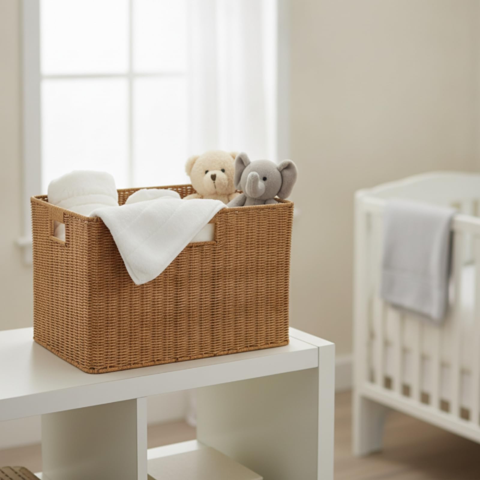 Cesta con Tejida Caja Organizadora