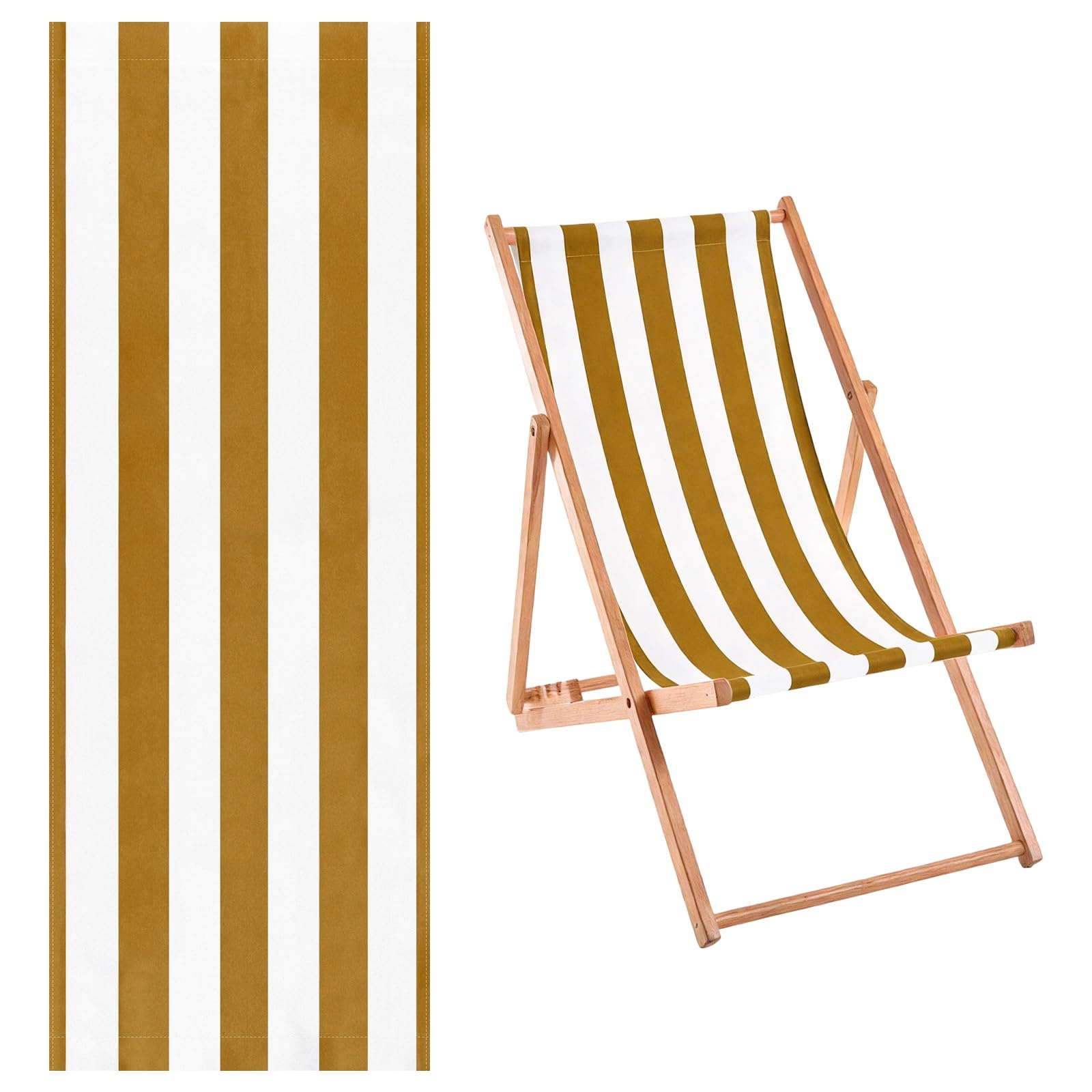 M METERXITY Beach Sling Chair Replacement Canvas 16x44.5in Striped Brown