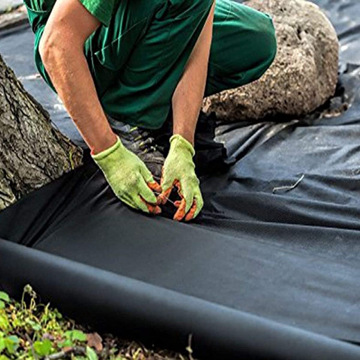 GarveeLife Tessuto Barriera Per Erbacce 3x300 FT (90g) - Copertura In PP Intrecciato, Traspirante, Resistente UV, Per Giardino E Aiuole - 4