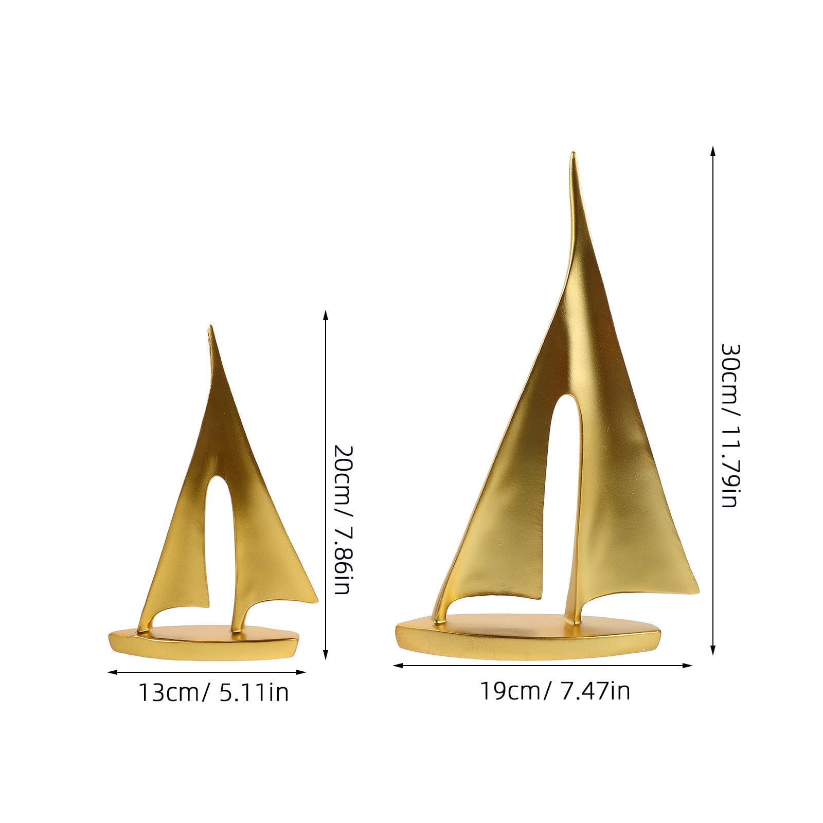 Modelos de Esculturas Náuticas Doradas en Resina 2 Unidades con Diseño Elegante para Decoración de Mesa en Hogar y Baño