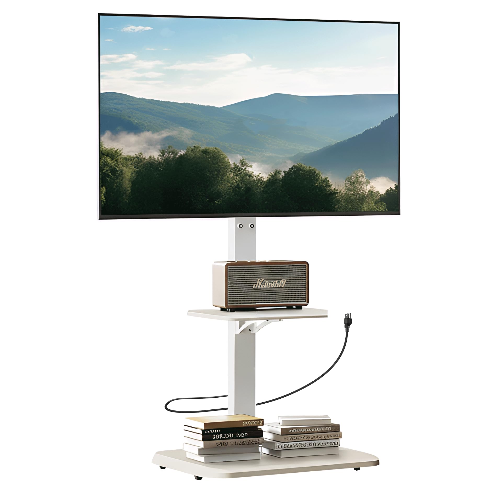 Amazon.com: Perlegear Floor TV Stand with Power Outlet, Universal