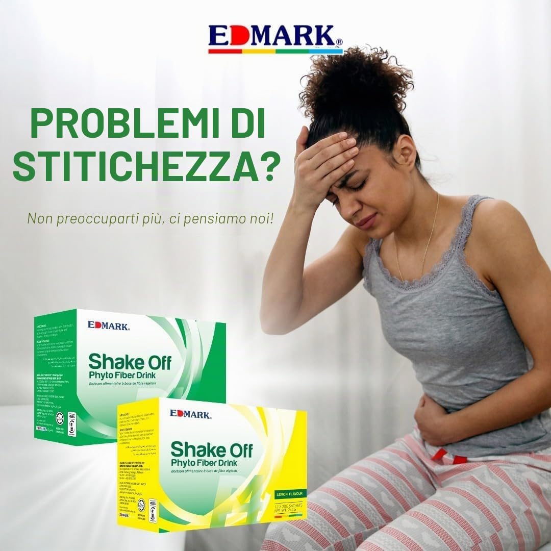 EDMARK Shake Off | Pandan Phyto Fiber Drink | 20g x 12 Bustine | Salute intestinale | Digestione sana | Supporto della fibra di regolarità | Detox | Benessere quotidiano | Facile mix