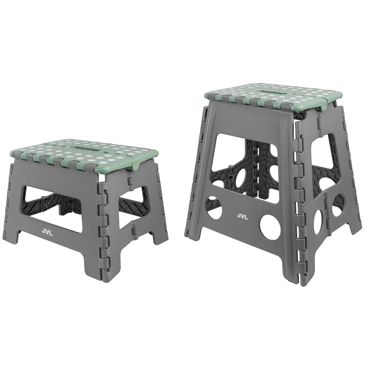 Jvl  Grey Folding Step Stool Set - Small And Large in Size Individual, Sports Direct