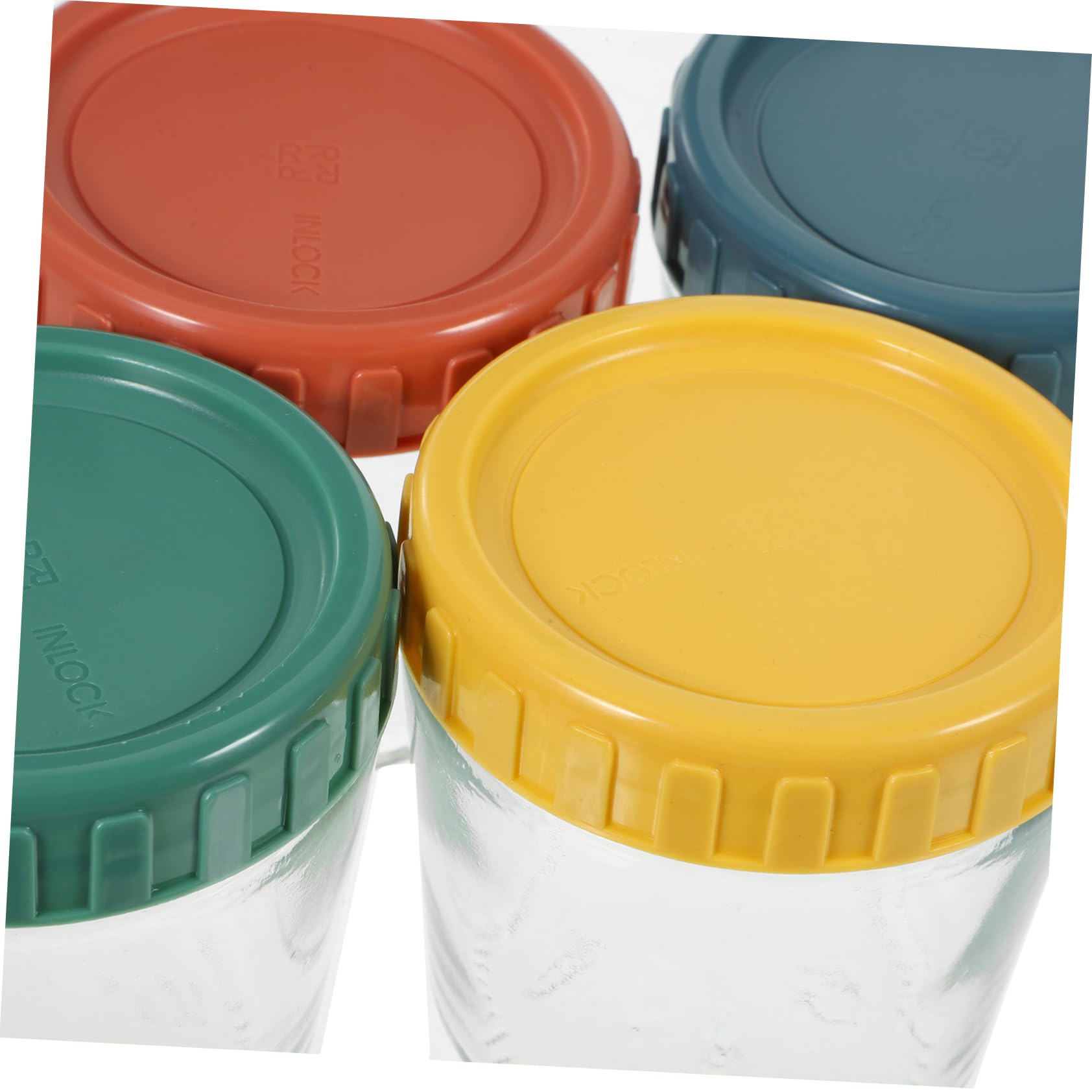 4 Tarros de Cristal Herméticos Tapa de Silicona, Reutilizables y Apilables, para Yogur, Avena y Alimentos, 4 Piezas