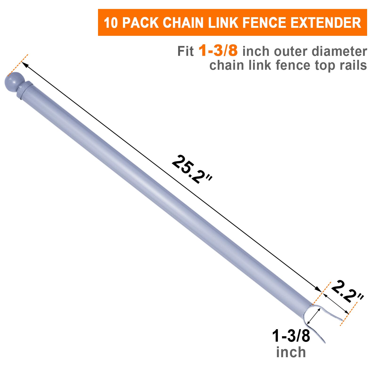 Poteau Cloture Exterieur YXJSTO 10 Pack Barbwire Arm Extensions For Chain  Link Fence, 25