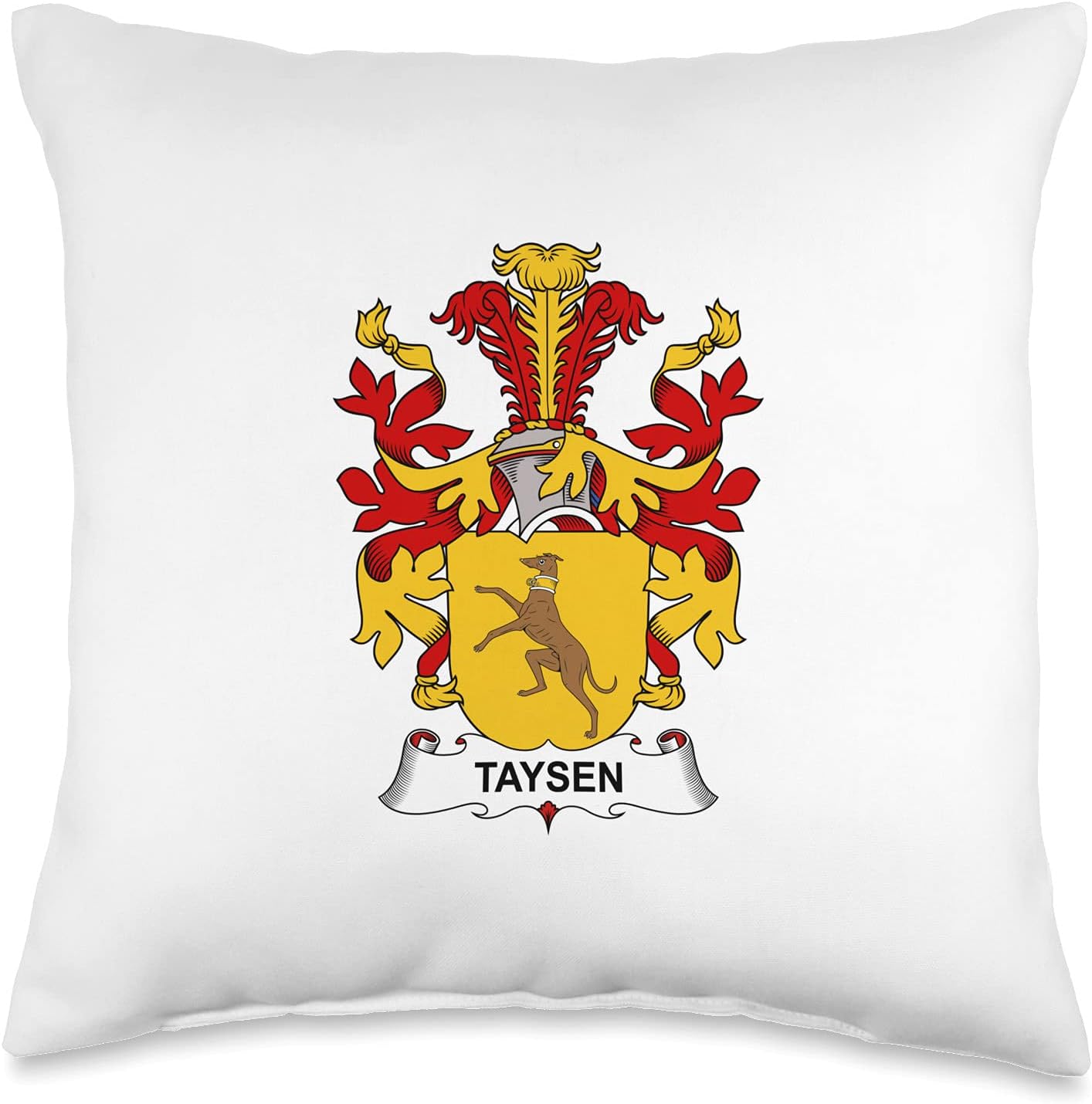 Taysen Coat of Arms - Family Crest Throw Pillow