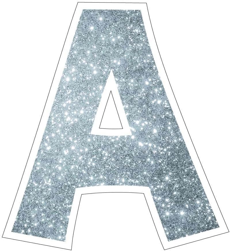 VictoryStore Yard Letters: Cut-Out Alphabet and Number Yard Decoration, KG The Last Time 18 inch High, 36pcs (Silver Sparkle 18686)