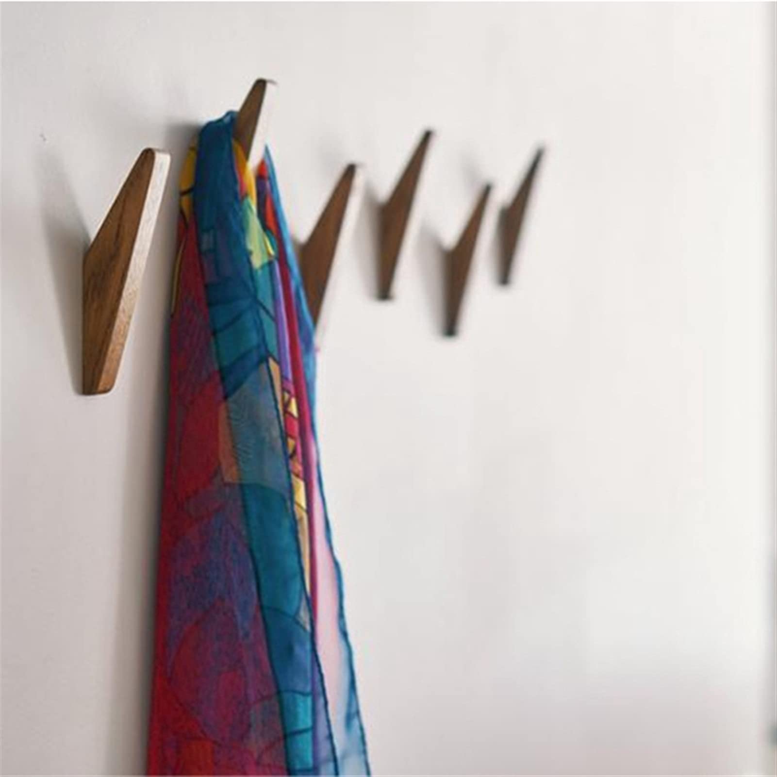 Wall Hooks Coat Hooks 8 pack hout muur haken kleding hanger gemonteerde jas haak decoratieve sleutelhouder hoed sjaal handtas opslag hanger badkamer rack Heavy Duty Coat Hook