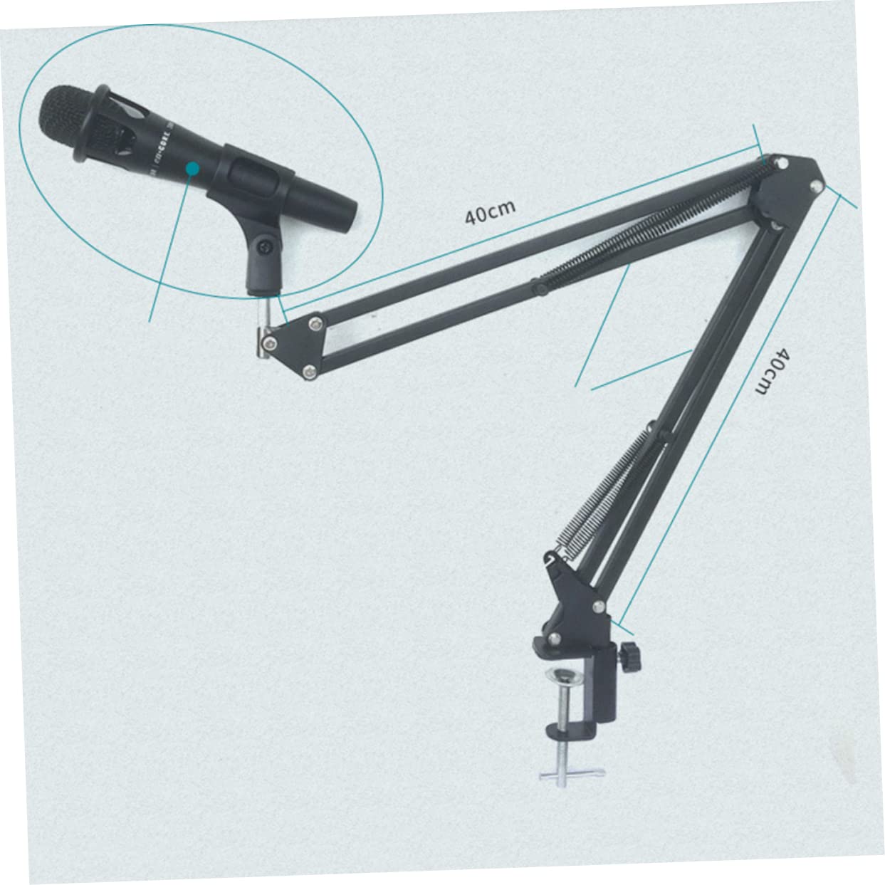 BESPORTBLE Microphone Support Bracket Adjustable Mounting Studio Microphone Stand Desk Mic Desktop Microphone Stand Mic Stand Microphone Mount Psa1 Mic Suspension Boom Scissor Holder Black