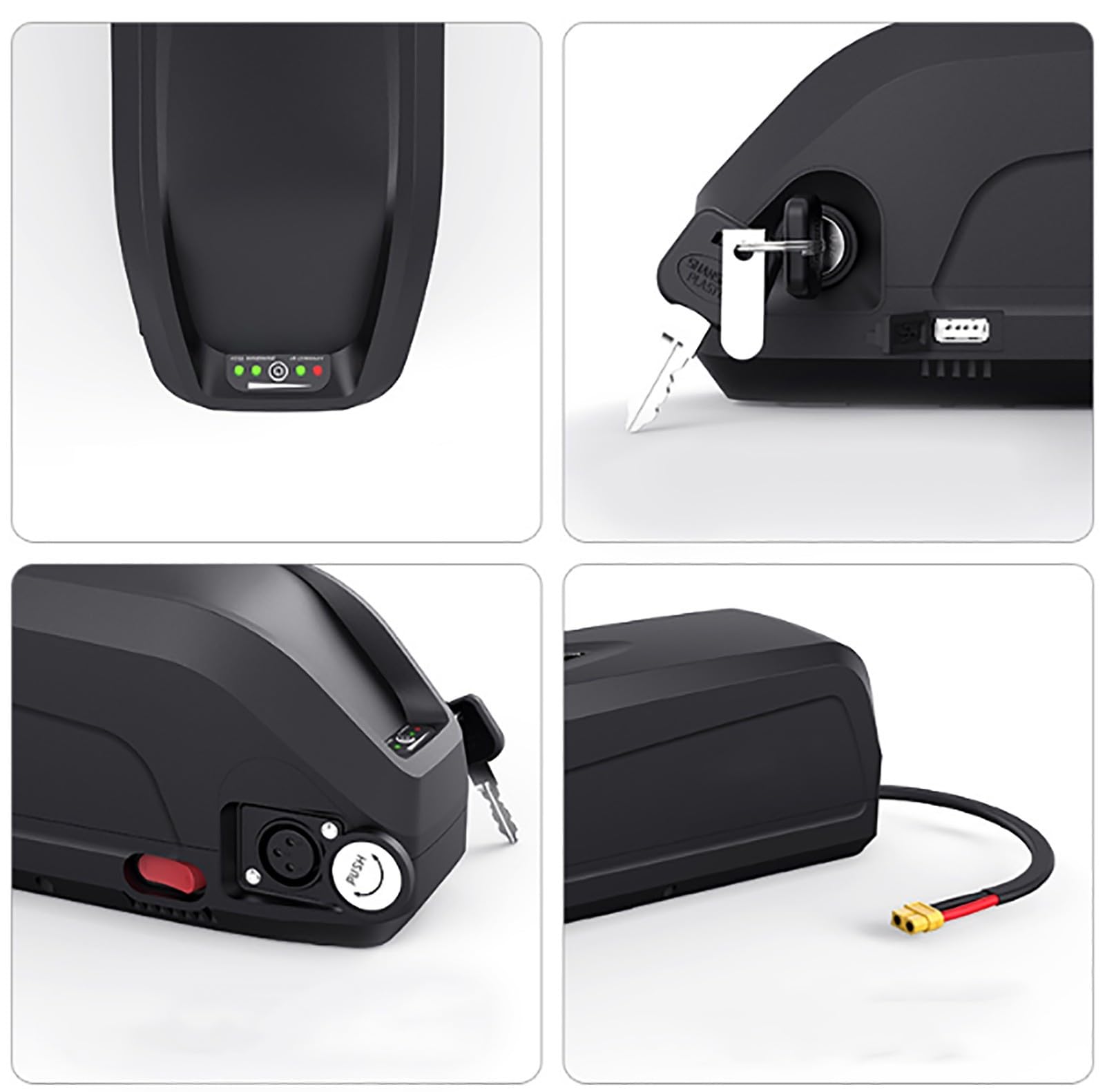 Batería de Bicicleta Eléctrica 48V 13Ah 15Ah 20Ah, E-Bike Bicicleta Eléctrica 48V 13Ah 15Ah 20Ah Batería De Alta Potencia Impermeable para 200W 500W 800W 1000W Motor 48V 20AH,5pin