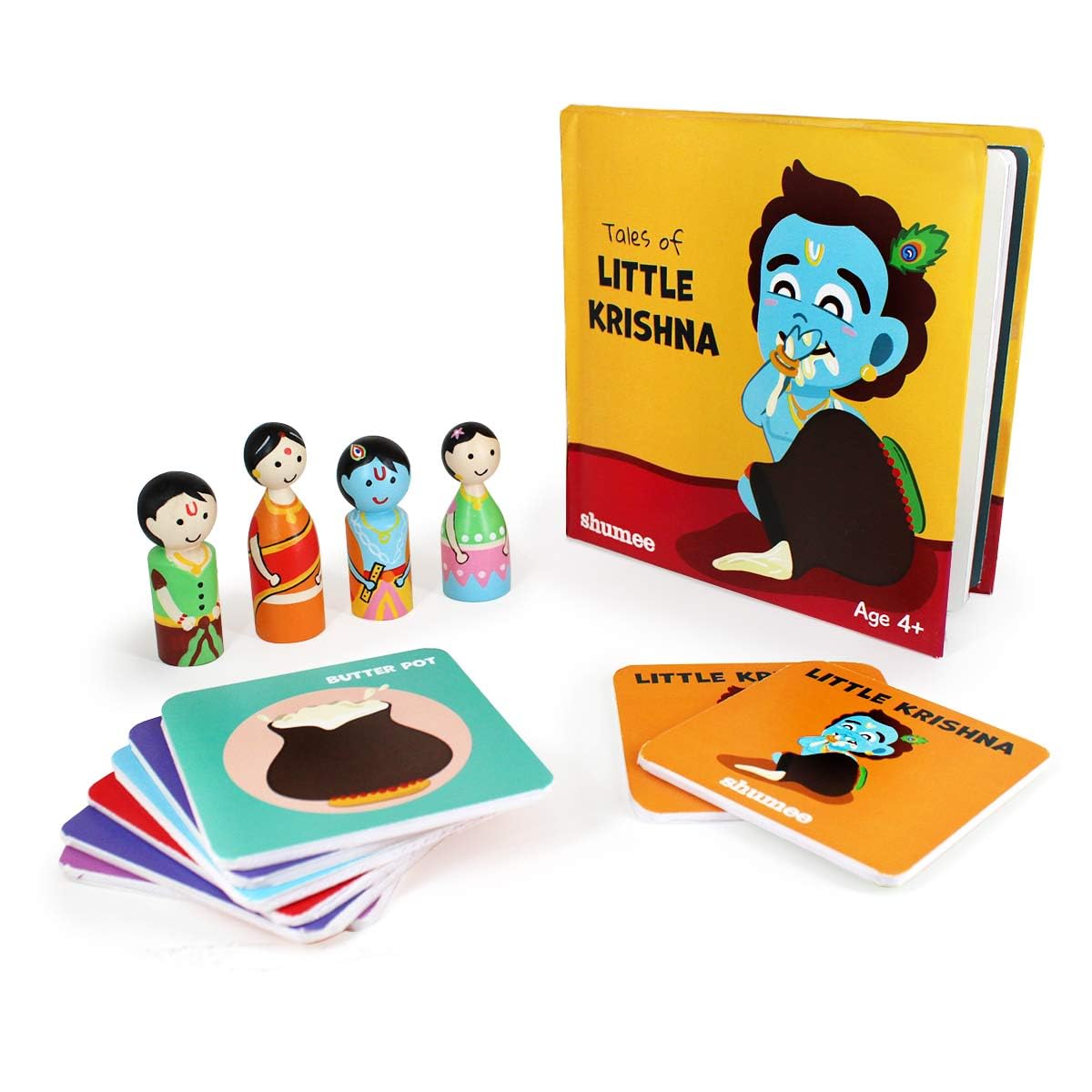 Shumee Little Krishna Combo- 4 Peg Dolls, 20 Memory Cards & 1 Book (4+ Years) | Multicolor | Cultural Awareness | Pretend Play | Open Ended Toys | Improves Childs Imagination & Creativity (B0CG9TSXB2) Amazon Price History, Amazon Price Tracker