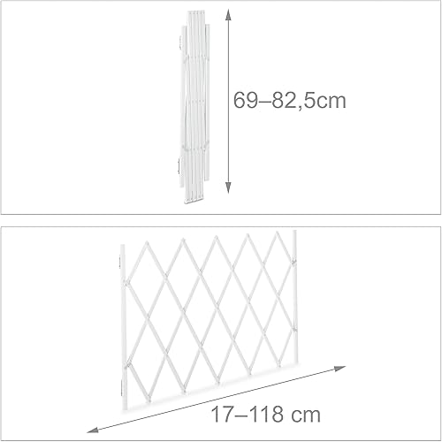 Miniatura 4 de Relaxdays Dog Barrier Gate, Extendible up to 118 cm, 69-82.5 cm High, Bamboo, Dog Safety Gate for Stairs and Doors, White