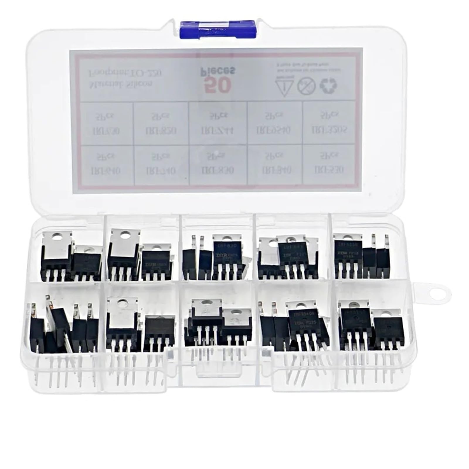 Kit surtido de transistores Mosfet de 50 piezas y 10 tipos