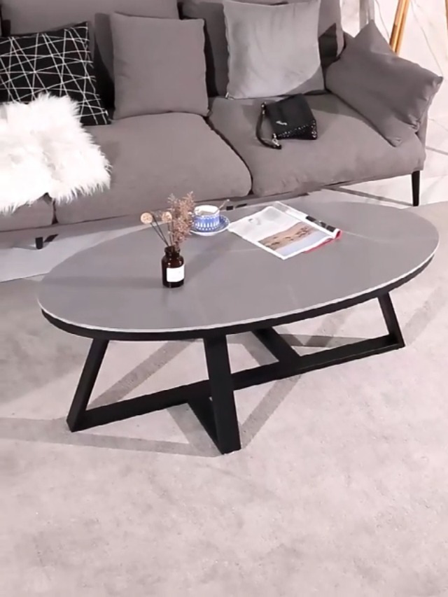 Amazon.co.jp: 楕円形のコーヒーテーブル、センターテーブル リビング