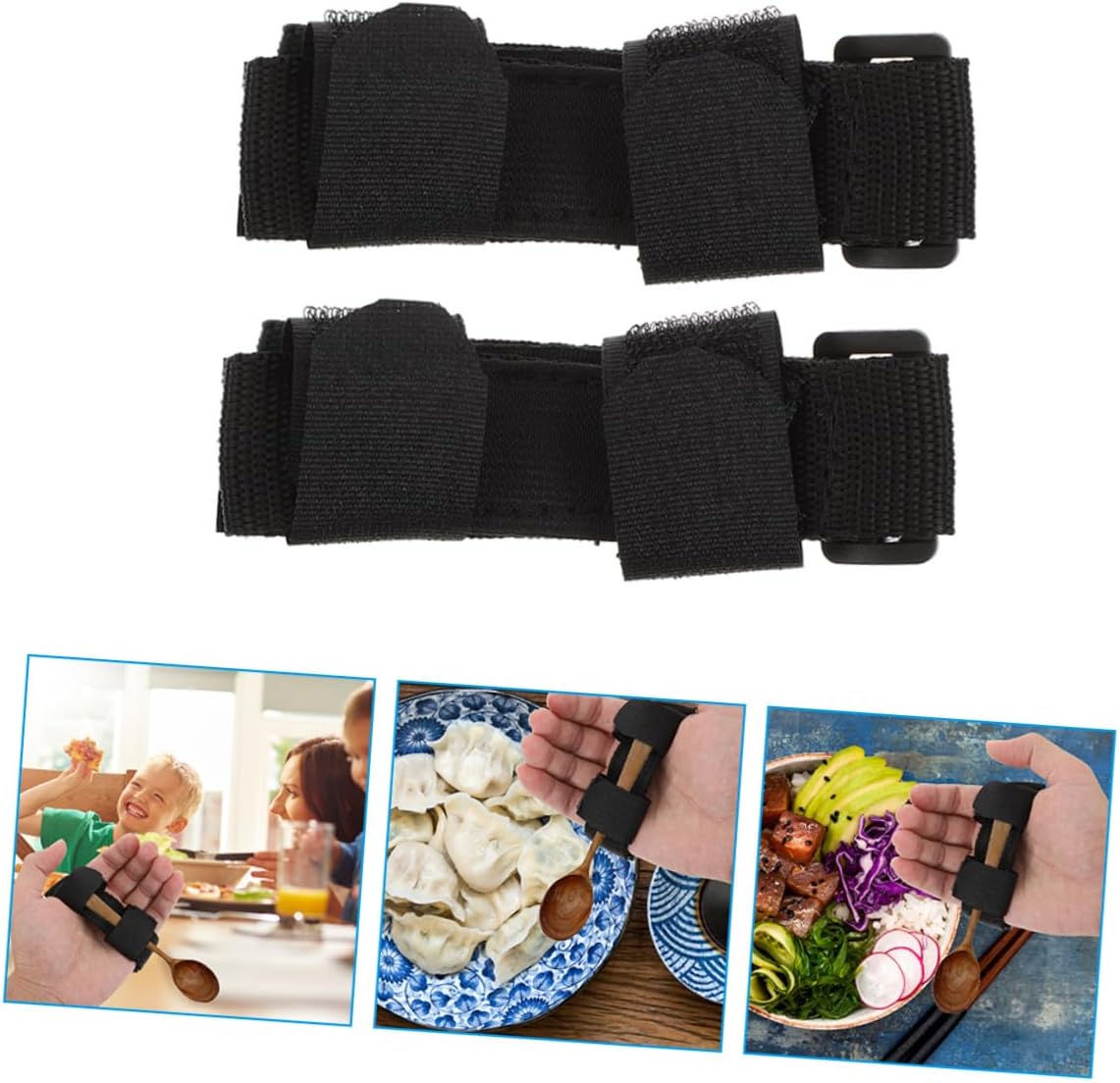 2Pcs Utensil Holder Cuff Fixing Strap for Adaptive Eating Aid for Elderly and Disabled Compact and Eating Assistance