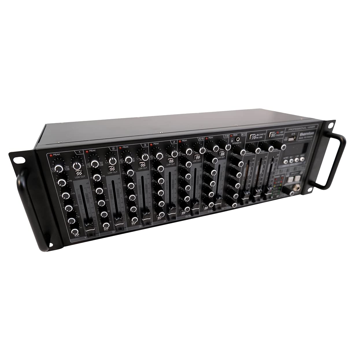 Thornton Axis 10 Rack - Mixer rack con USB, effetti, Bluetooth e lettore MP3, 6 canali con preamplificatore microfono e 2 canali stereo