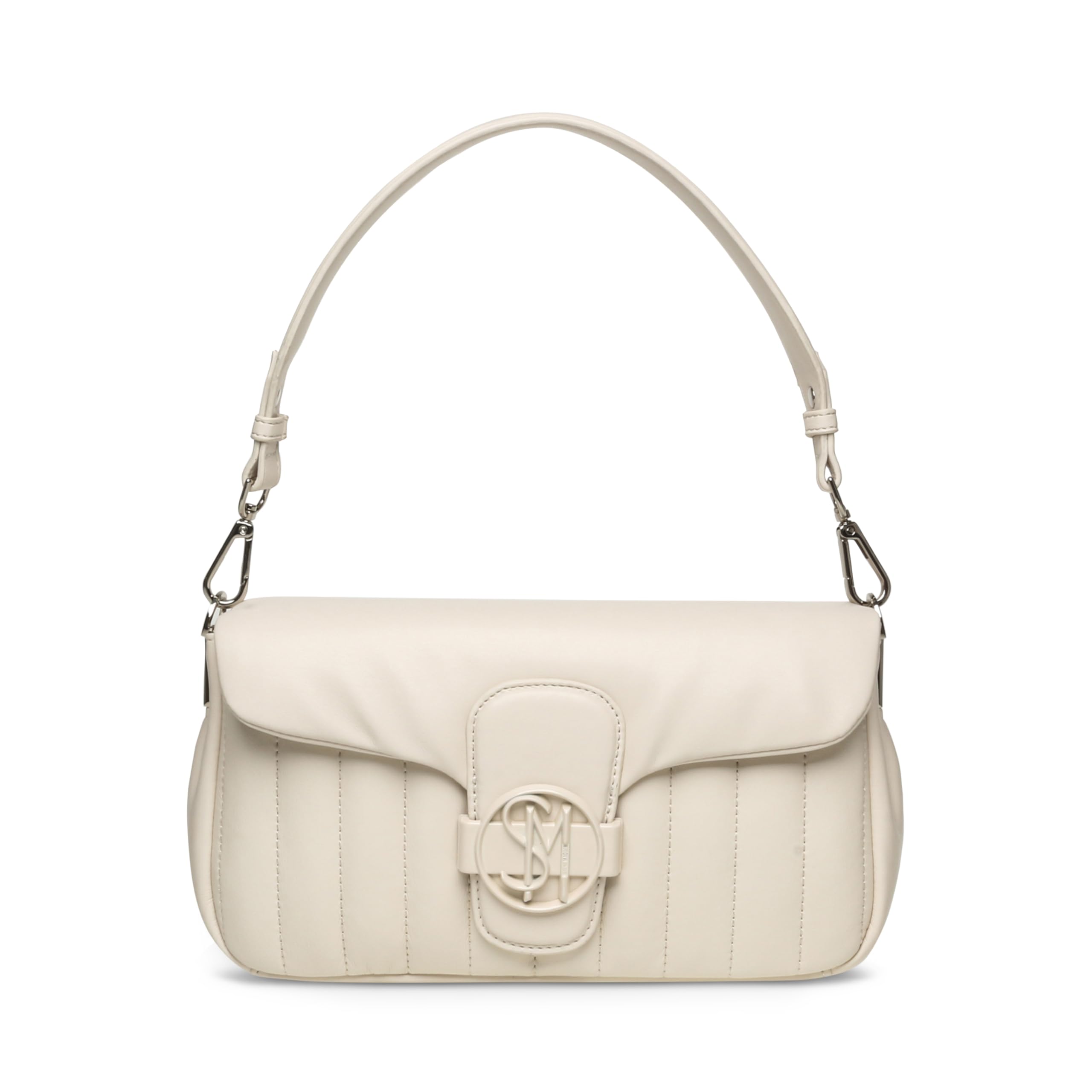 Steve Madden Women's Bpeachy Quilted Triple Compartment Crossbody Bag, Vanilla, One Size