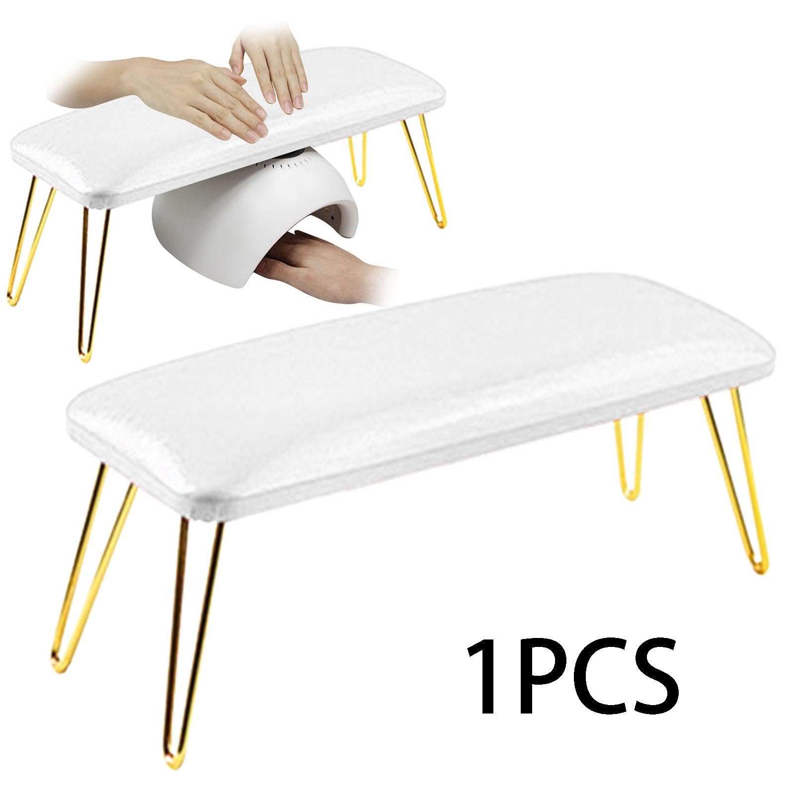 Tappetino per Unghie, Poggia Unghie per Manicure, Poggia Braccio per Unghie, Poggia Mano per Unghie per L'uso Da Parte di Un Tecnico Delle Unghie, Bianco e oro