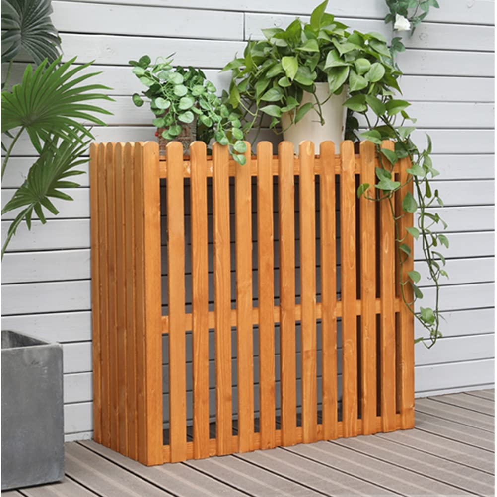 CENAP Air Conditioner Fence - Wooden Privacy Screen Panel Kit - Ac Covers for Outside to Hide Air Conditioner & for Outdoor/Natural/106X45X96Cm