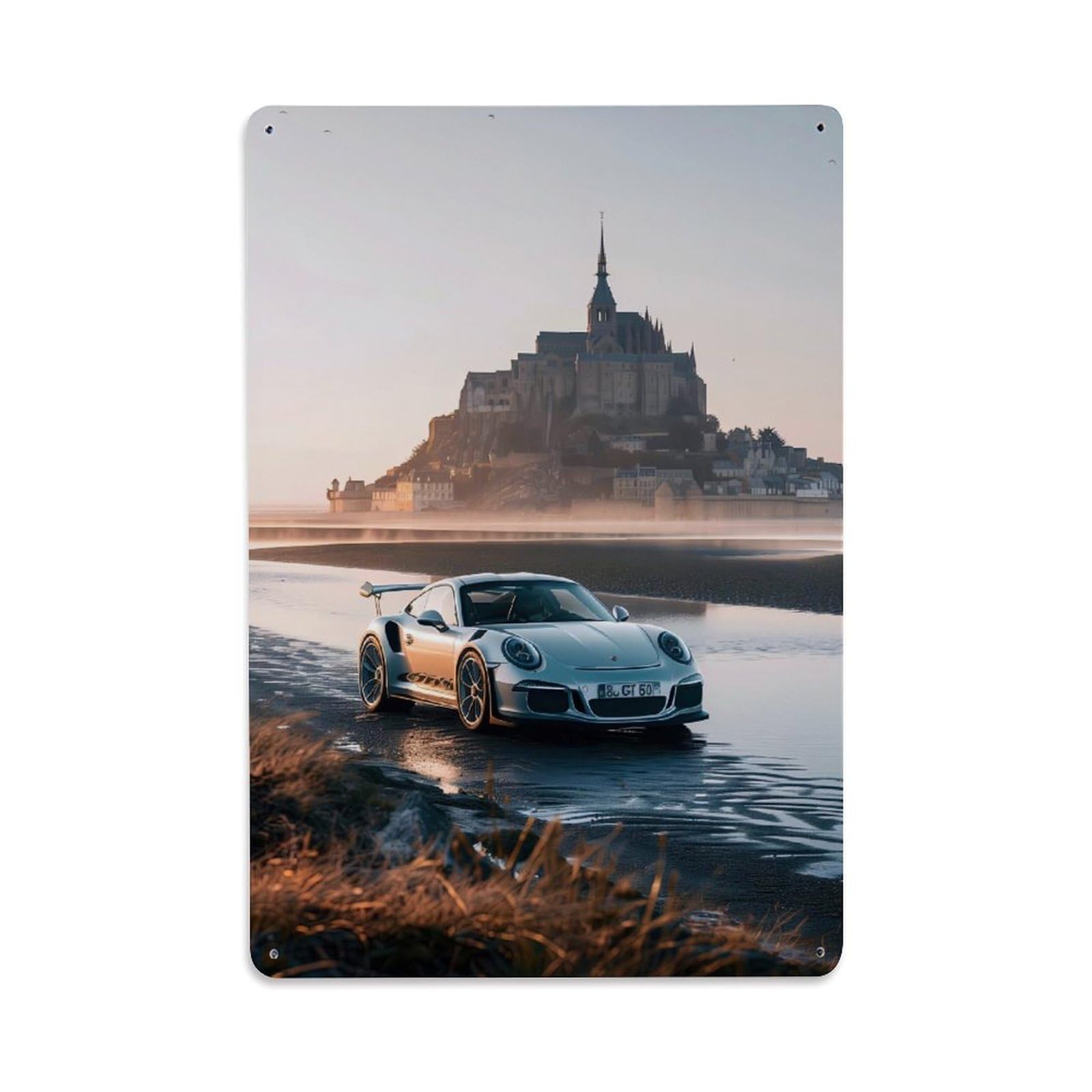 Sports Car for 991 911 GT3 RS Racing Car Super Car Metal Tin Sign Plaque Wall Decor for Cafe, Club, Garden Metal Poster 8x12Inch