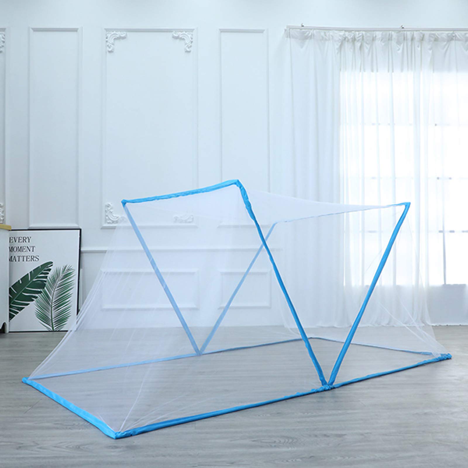Moustiquaire lit bébé portable pliable bleu 126x55x65cm voyage tente extérieure sans installation