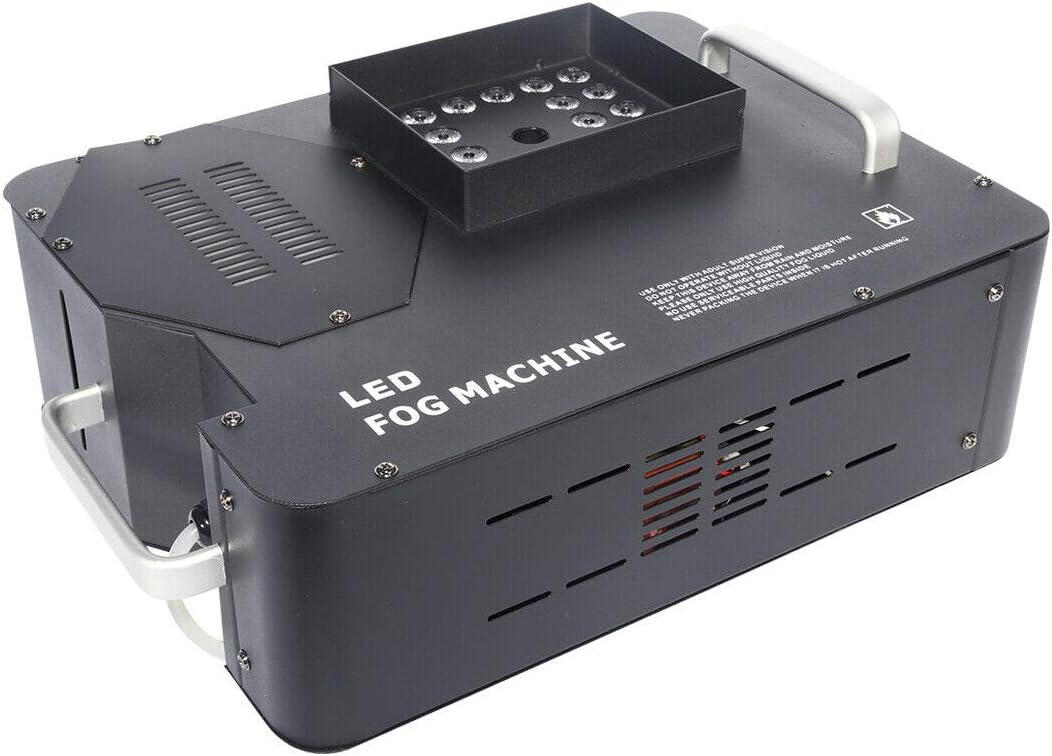 Tengchang Fog Machine for Halloween, DMX RGB 3 in1 24 LED Smoke Machine Stage Lighting Vertical Spray W/Remote : Musical Instruments