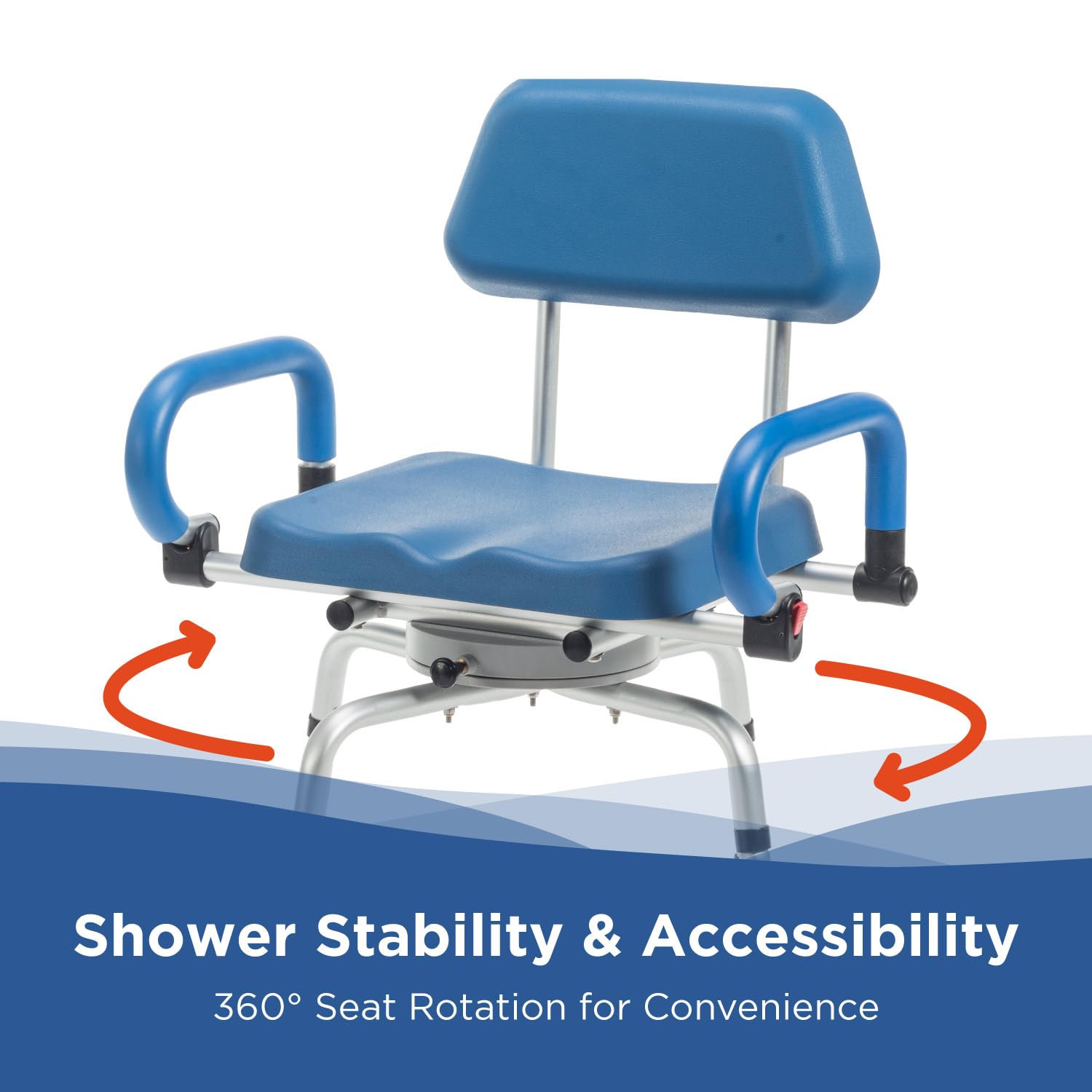 Journey SoftSecure - Silla de ducha giratoria de 360 grados, asiento giratorio acolchado para bañera