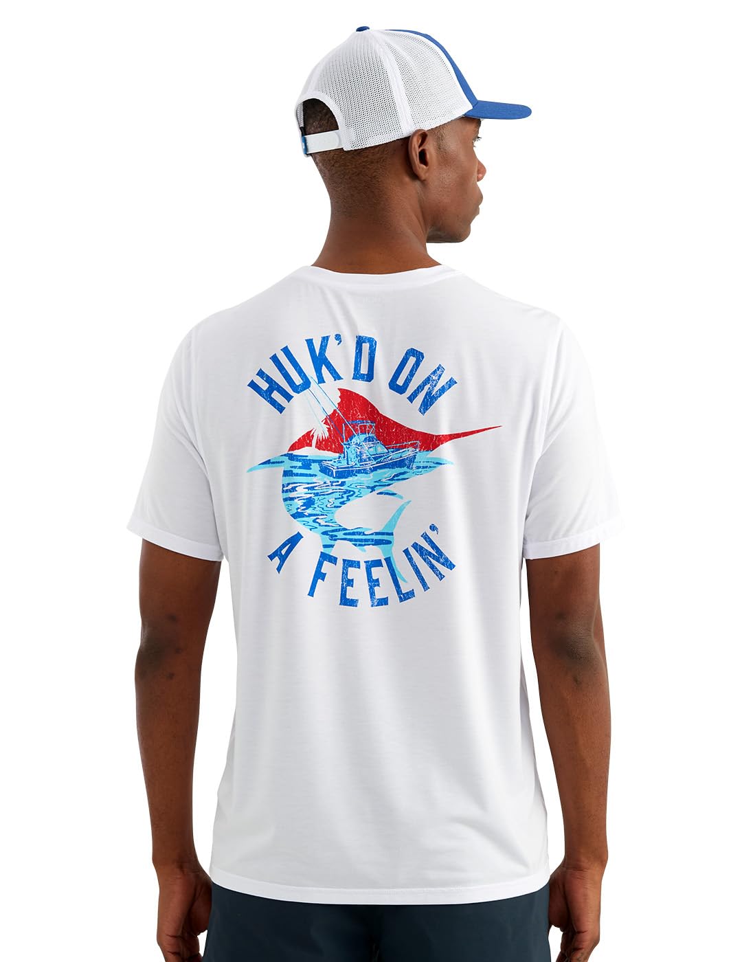 HUK Men's Drift Short Sleeve Crew, UPF 50 Quick Dry Fishing Shirt with Stretch Fabric and Lightweight Feel