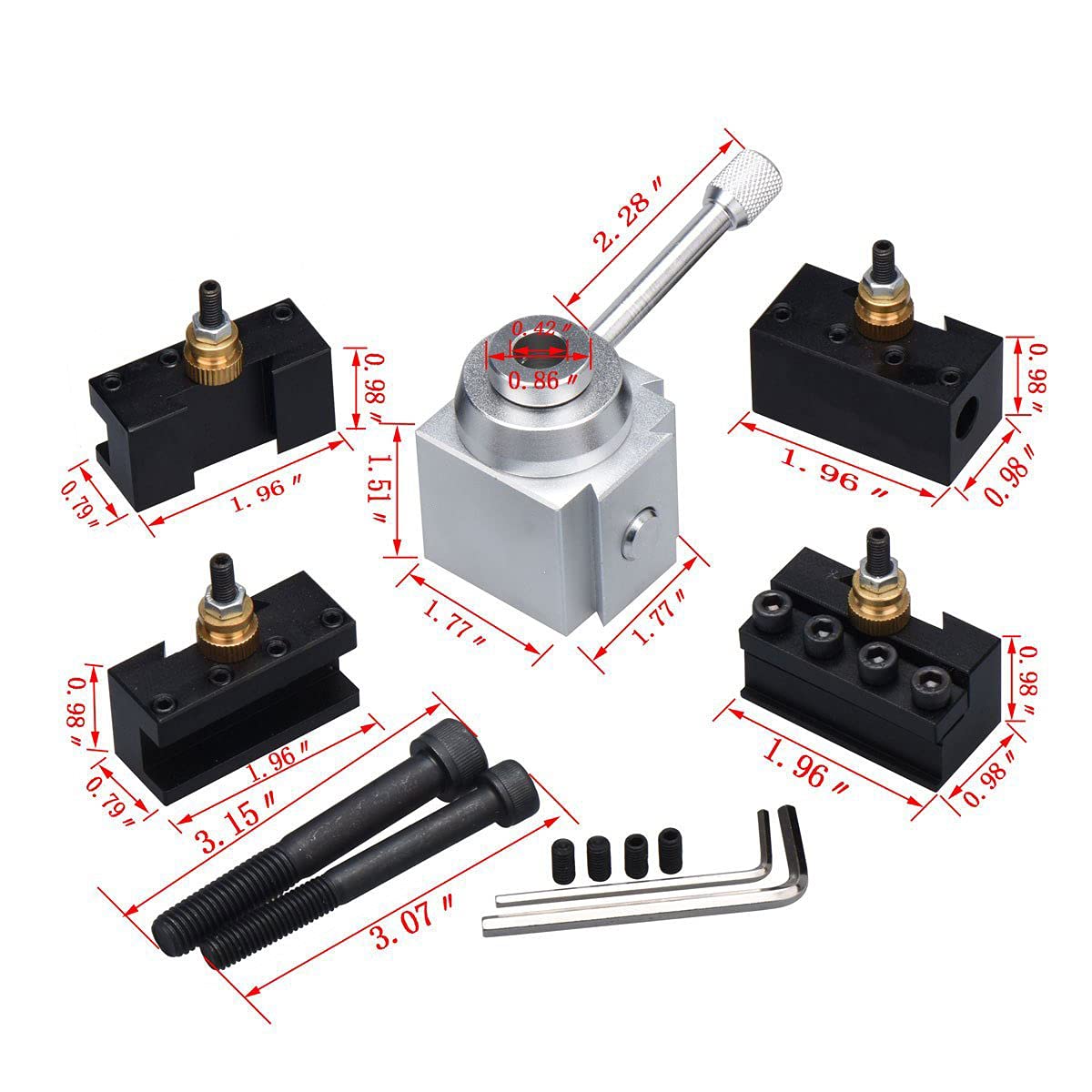 Mini Lathe Quick Change Tool Post & Holders Multifid Tool Holder Kit