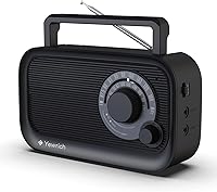 Yewrich AM FM Bluetooth Portable Radio with Superior DSP Reception, Battery/AC Powered, Large Knob for Seniors, Home & Outdoor Use