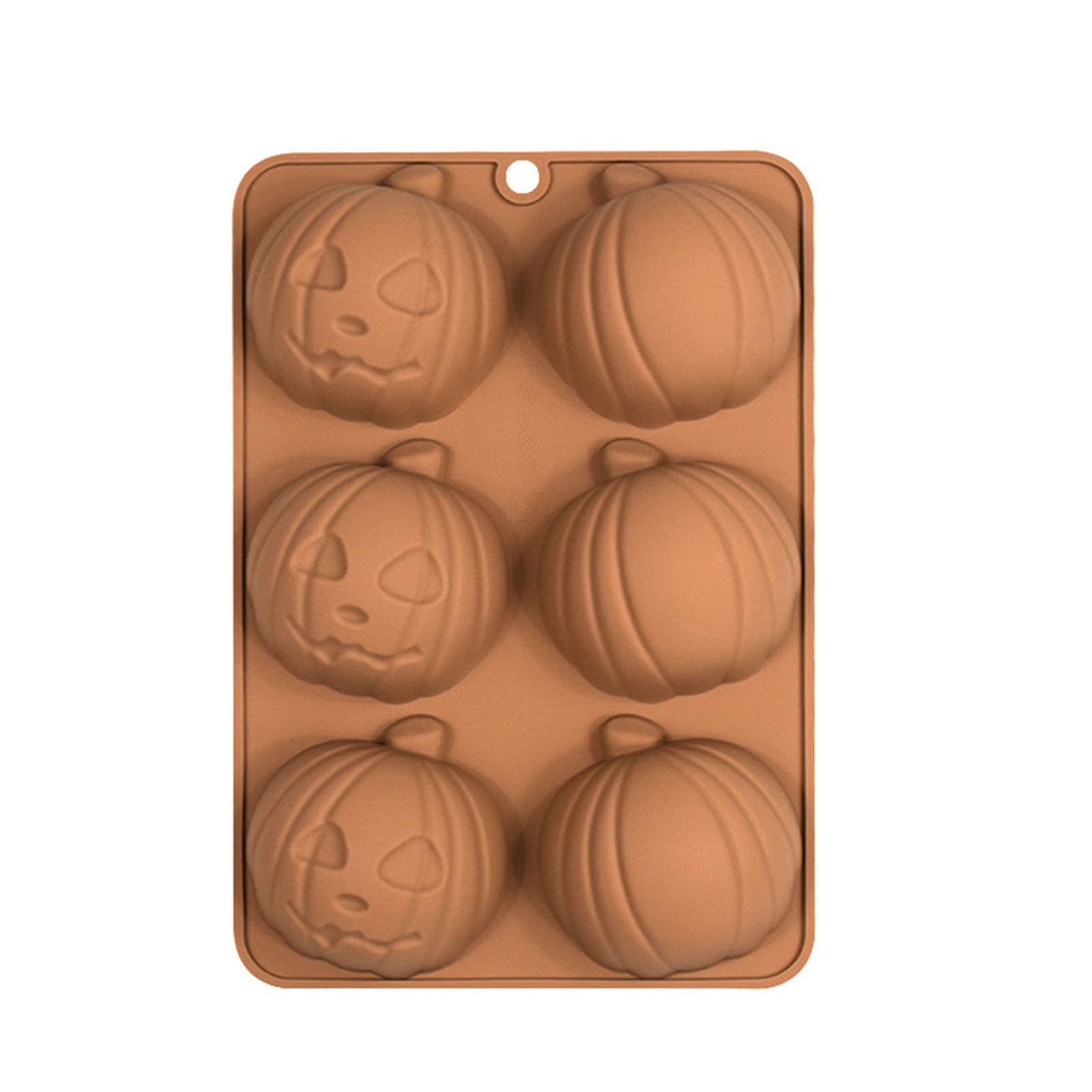 Mekalero 6 Cavity Halloween Pumpkin Silicone Mold Cake Baking for Making Chocolate Fondant Cupcakes Molds Nonstick Chocolate Candy Safe and