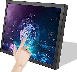 VSDISPLAY Portable Industrial Monitor with Dual Speaker,15 Inch 1024x768 HD 4:3 IPS LCD Touchscreen and HDMI VGA DVI Video Input,Metal Shell with Bracket