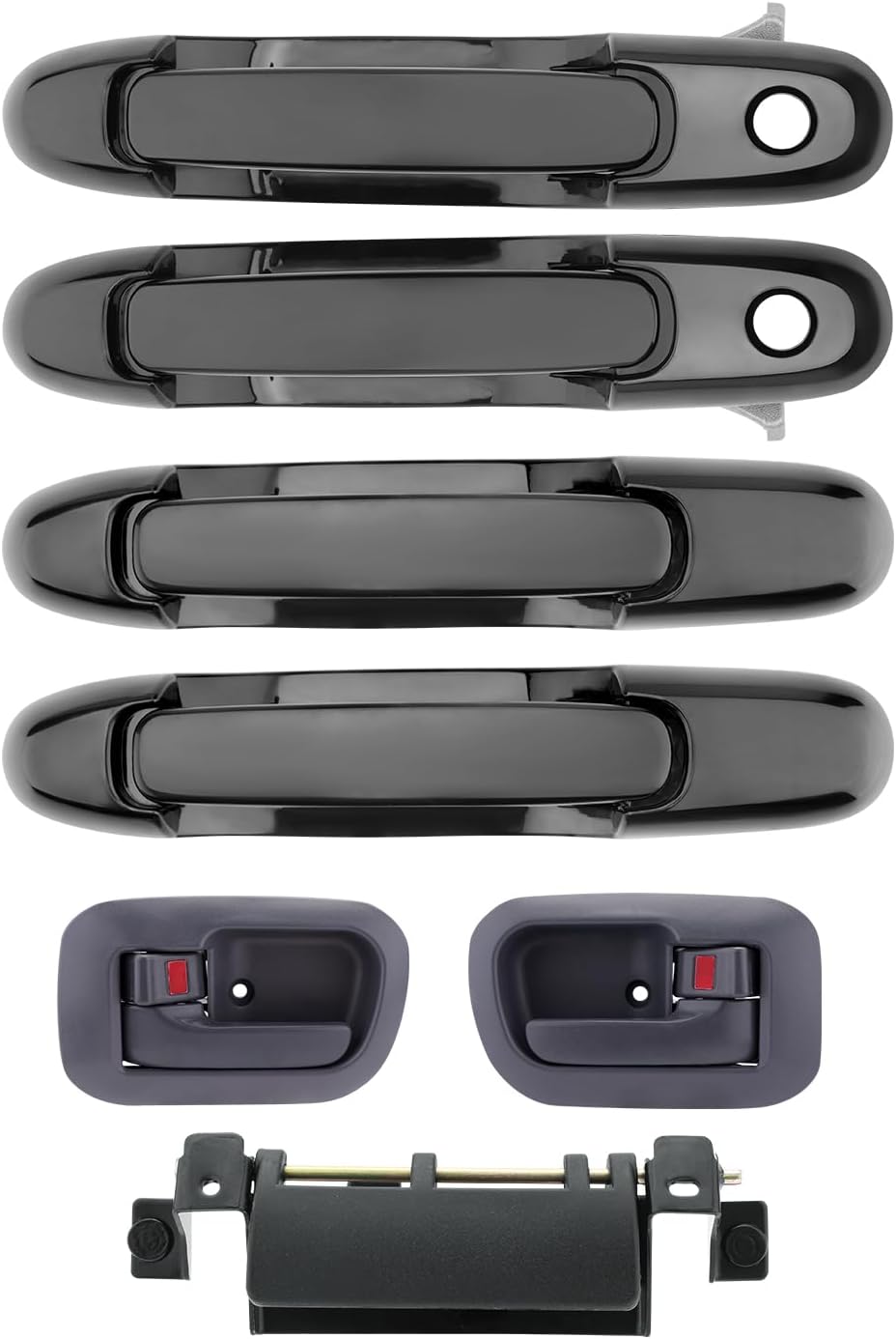 79600 Door Handles (7PCS), Compatible with 1998-2003 Toyota Sienna, Gray Interior & Exterior & Tail Gate Liftgate Door Handle Set, Front & Rear & Left & Right, Replace# 80850,80357,80359,80533,80504