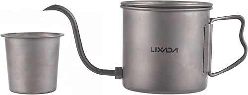 Lixada Titanium Camping Kettle - Coffee Pot with Removable Spout