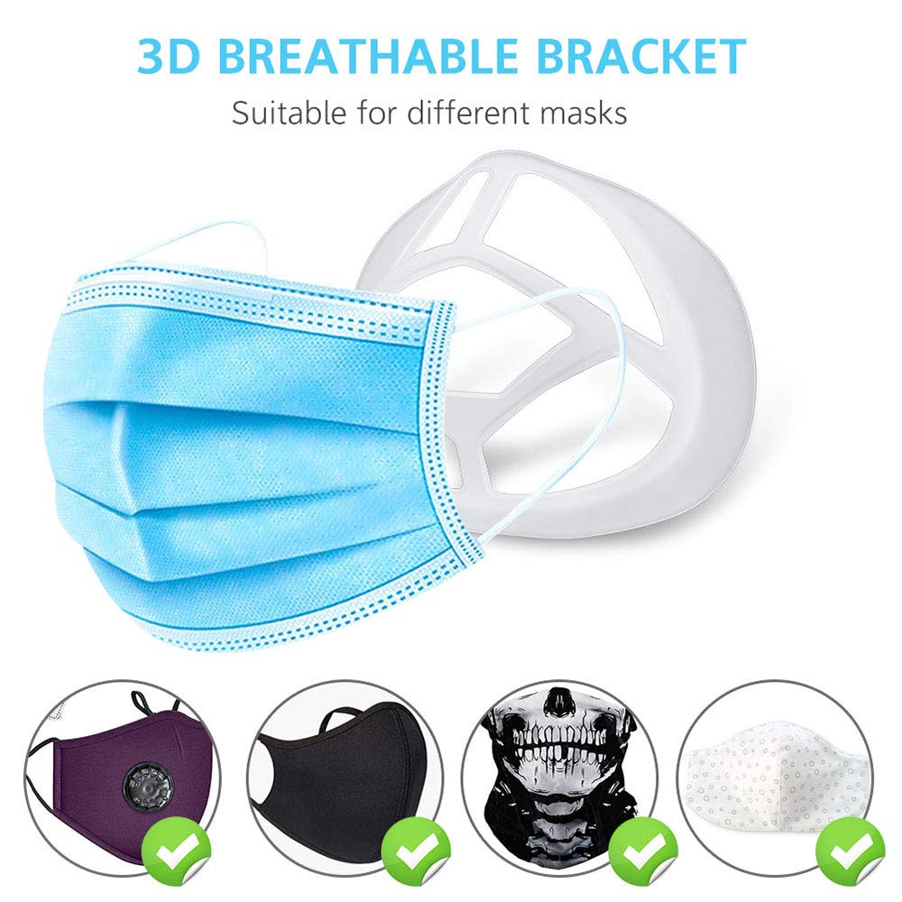 5 Pcs 3D Face Mask Bracket, Mask Bracket Inner Support Frame for More Breathing Space, Reusable and Washab