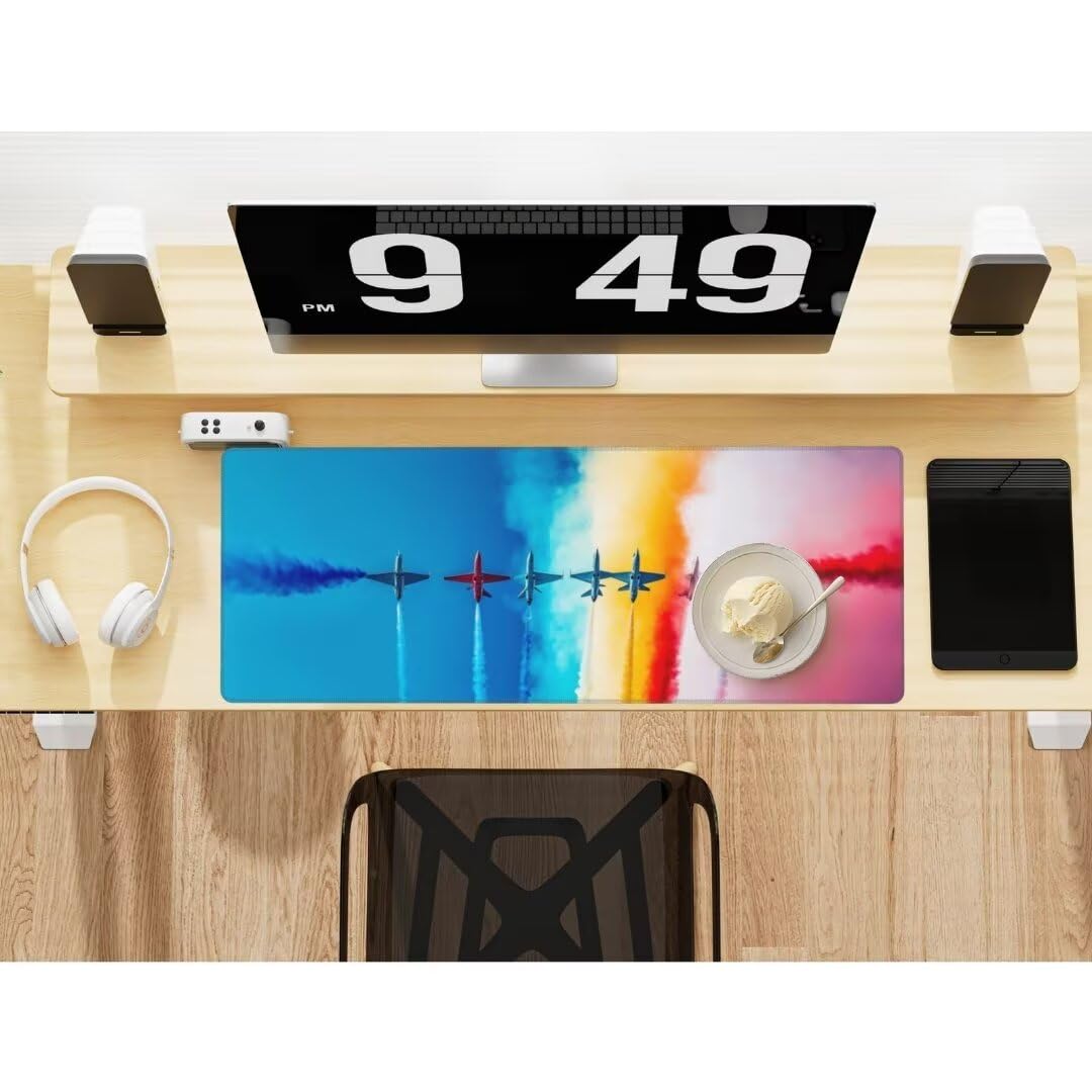 Tappetino Mouse Colorato Tappetino Mouse 1200x600 mm, Tappetino Mouse XXL Tappetino Gaming Aereo Tappetino Scrivania Grande Mousepad, Impermeabile, Base Antiscivolo Mouse Pad per Gaming Ufficio-925HDM