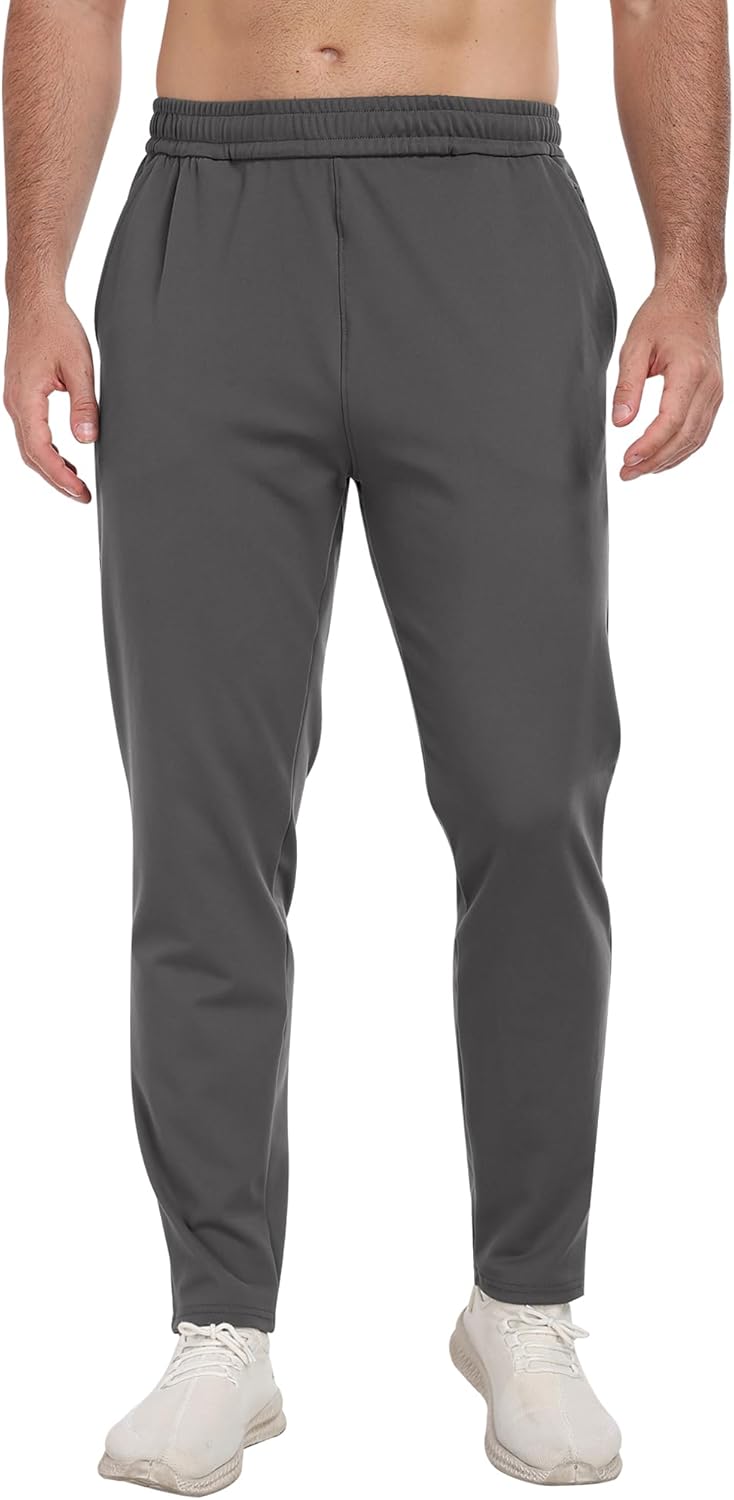 3 Pack Men's Workout Sweatpants with Pockets,Athletic Gym Tapered Joggers Pants for Men Running Pants - Image 2