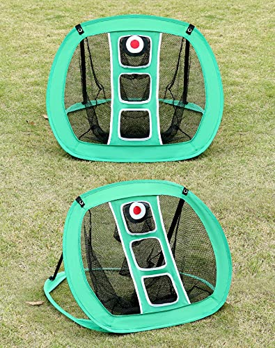 QWORK® Chipping Net - Pop Up Golf Practice Net with 2 Mats, 12 Training Balls & Tees - Image 5