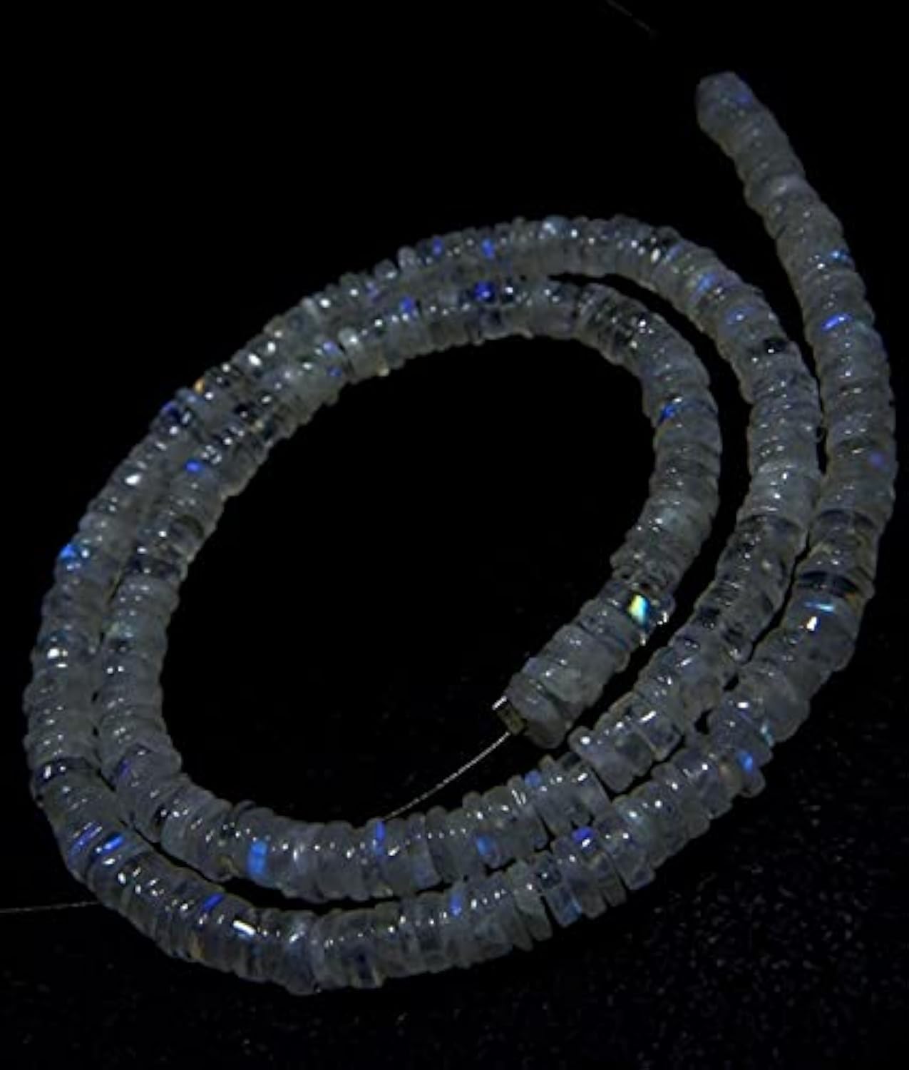Pierre de lune perles lisses 4.5x5mm LKBEADS pour enfilage et réparation de collier