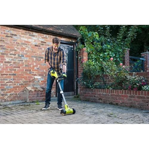 RYOBI 18 V ONE+ Akku-Fugenreiniger RY18PCA-120, mit Drahtbürste, Teleskopstiel, werkzeugloser Bürstenwechsel, inkl. 2,0 Ah Akku und Ladegerät