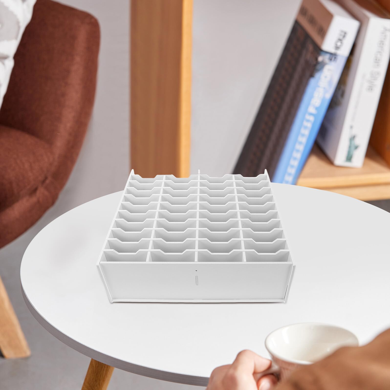 Healvian Organizer per Pennarelli da Scrivania 40 Scomparti Contenitore Porta Penne e Pennelli in Plastica PP Resistente Divisorio Verticale per Forniture Artigianali per Ufficio e