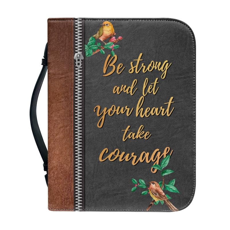 Garronmavis Zipper Branch Sparrow Bible Cover for Women, God Saying Zippered Bible Carrying Case, Leaves Bird Bible Carrier - XL — image 1