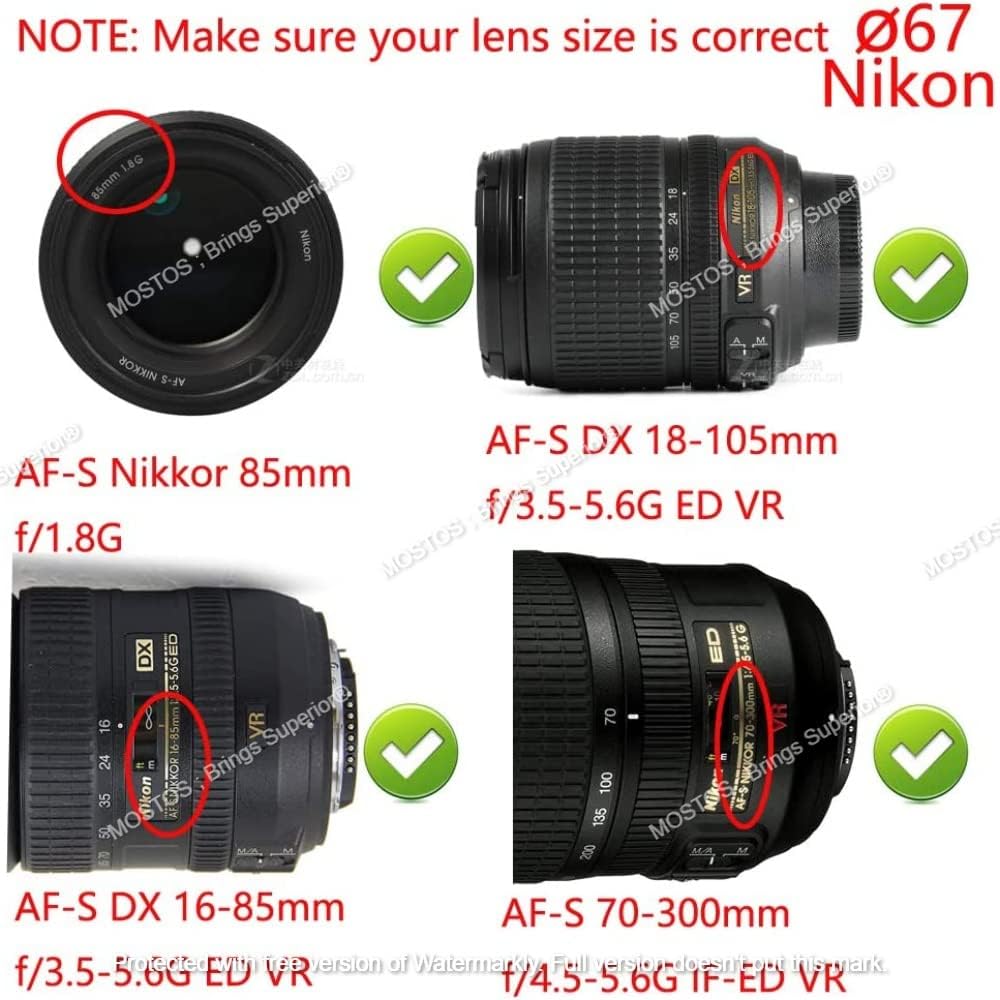 || 67mm Camera Lens Cap for Nikon 18-140mm f/3.5-5.6G ED VR,AF-S DX Nikkor 18-105mm f/3.5-5.6G ED VR,AF-S DX Nikkor 16-85mm f/3.5-5.6G ED VR