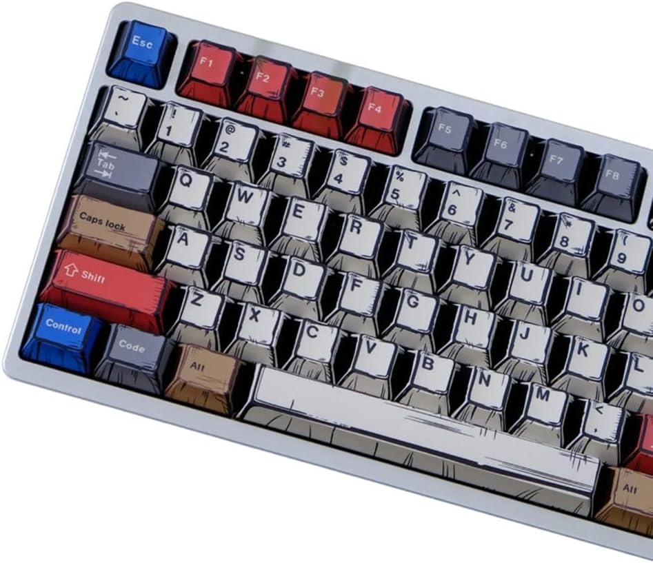 151 Key PBT Keycap Set Graffiti Theme Colorful for Mechanical Keyboards