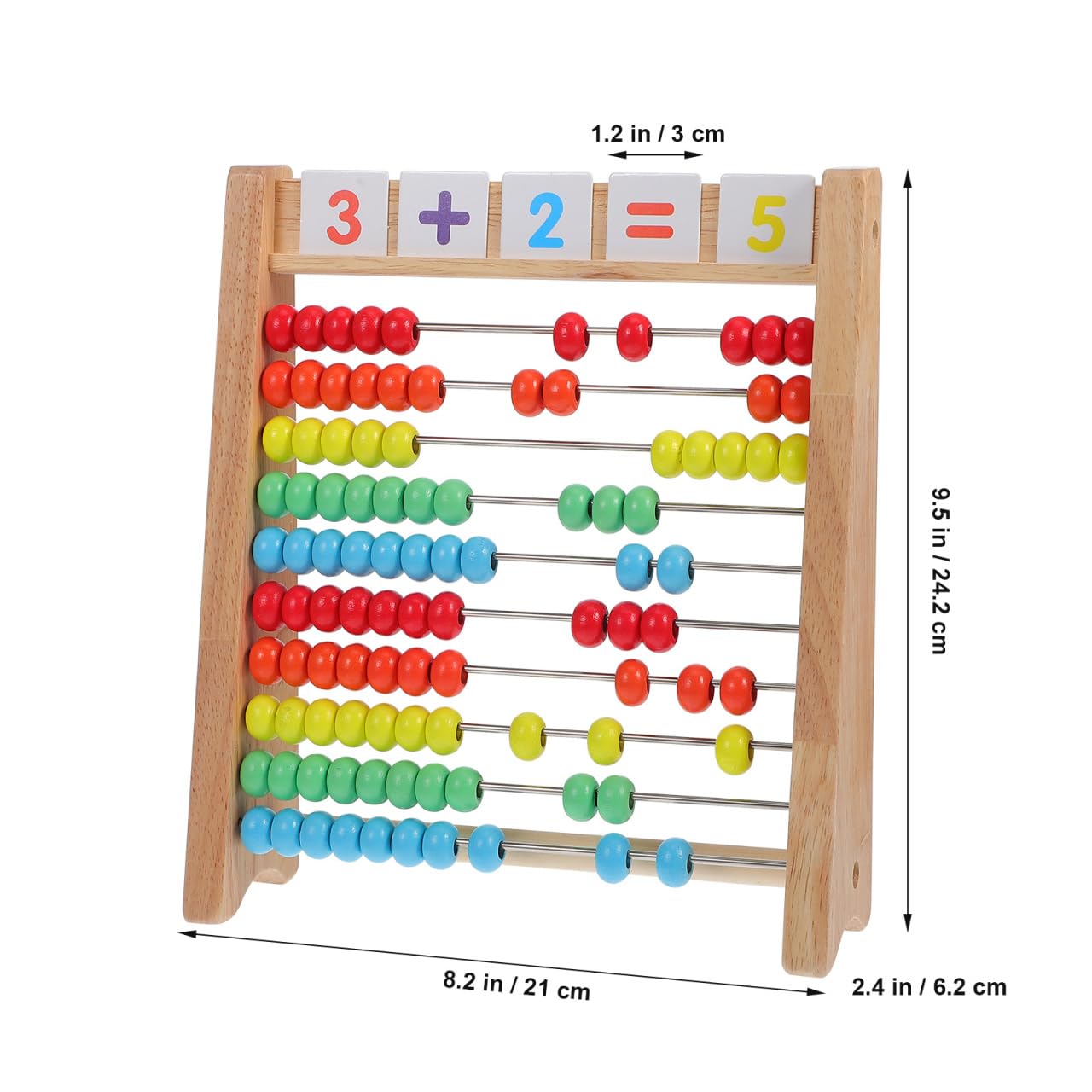 CLISPEED Wooden Abacus Math Counting with Cards Colorful Bead Counter for Early Learning and Arithmetic Development Smooth Sturdy Frame Educational Math Tool - Image 4