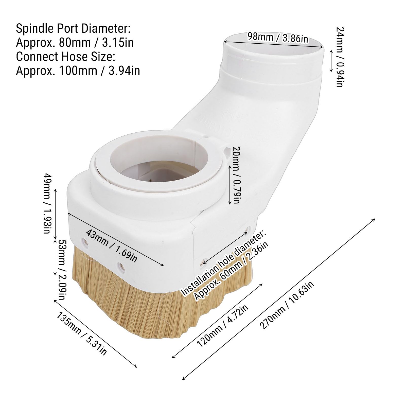 VBESTLIFE Cache-Poussière de Broche, Cache-Poussière de Moteur de Broche CNC de 80 Mm avec Brosse à Double Porte, Compatible avec la Machine de Fraisage de Gravure, pour l'extraction de la du